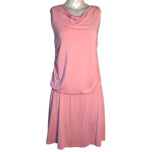 ELLA MOSS‎ PINK COWLNECK DROP WAIST DRESS